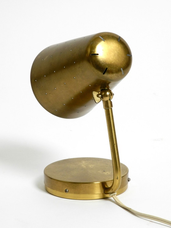 Image 1 of Beautiful, Rare, Large, Mid Century Modern Brass Table Lamp With A Switch In The Base