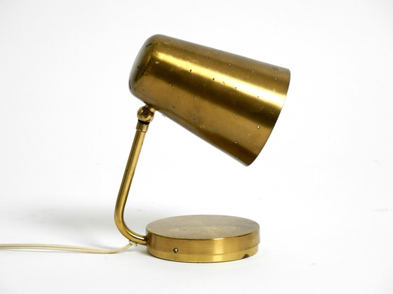 Image 1 of Beautiful, Rare, Large, Mid Century Modern Brass Table Lamp With A Switch In The Base