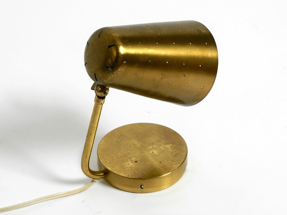 Image 1 of Beautiful, Rare, Large, Mid Century Modern Brass Table Lamp With A Switch In The Base