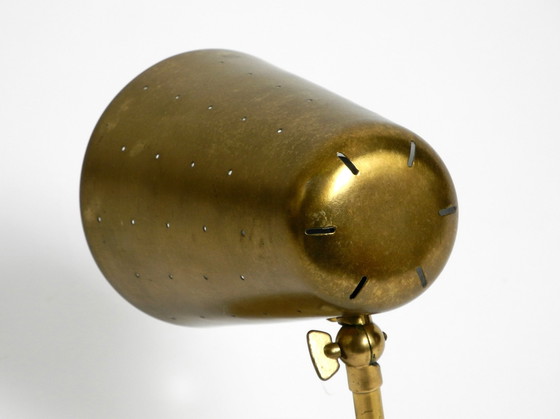 Image 1 of Beautiful, Rare, Large, Mid Century Modern Brass Table Lamp With A Switch In The Base