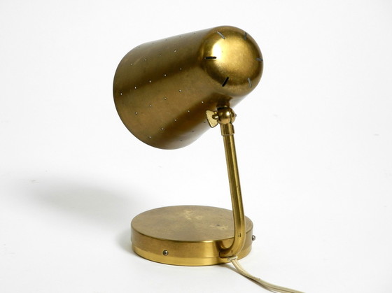 Image 1 of Beautiful, Rare, Large, Mid Century Modern Brass Table Lamp With A Switch In The Base