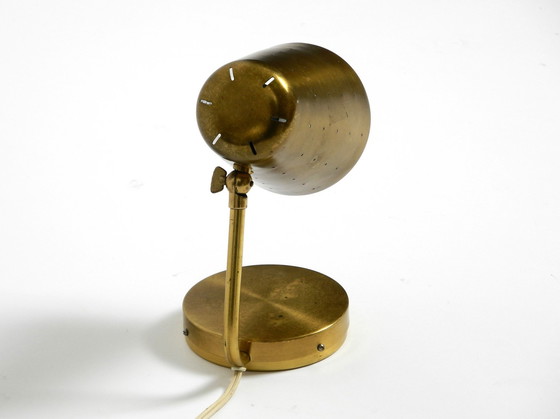 Image 1 of Beautiful, Rare, Large, Mid Century Modern Brass Table Lamp With A Switch In The Base