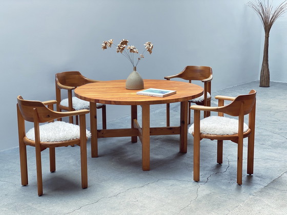 Image 1 of Ansager Mobler dining room set 4x chair & dining table pine wood Denmark