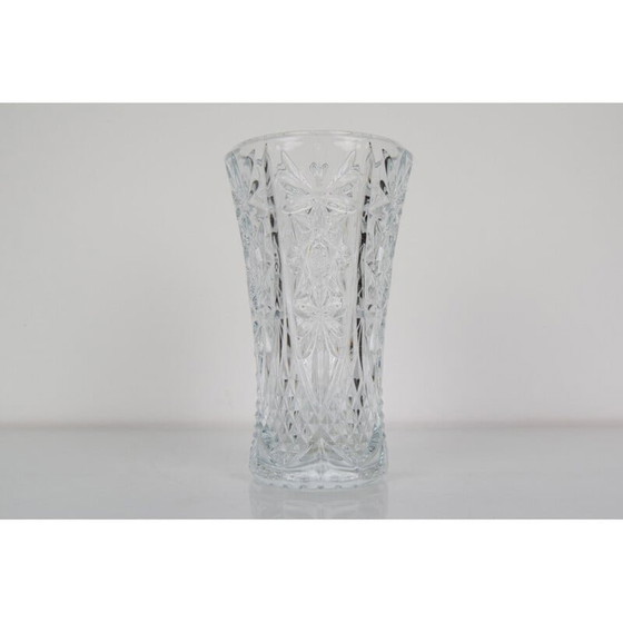 Image 1 of Vintage crystal glass vase, Czechoslovakia 1950