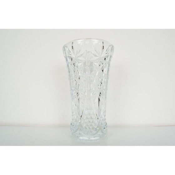 Image 1 of Vintage crystal glass vase, Czechoslovakia 1950