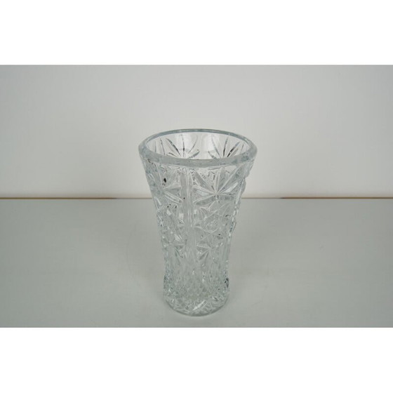 Image 1 of Vintage crystal glass vase, Czechoslovakia 1950
