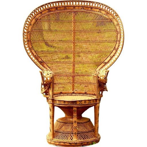 Vintage Emmanuelle Peacock Chair Italy 1970s