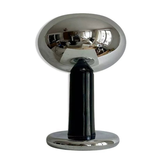 Image 1 of Lampada da tavolo vintage, metallo cromato e laccato nero, Italia anni '60