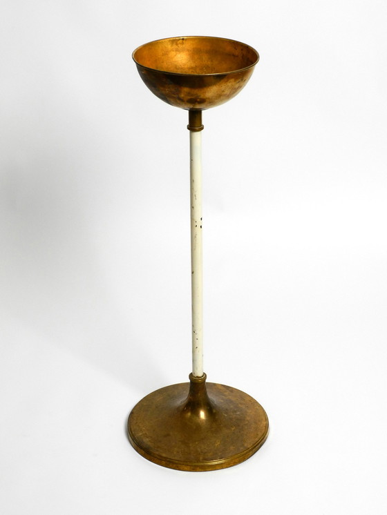 Image 1 of large heavy mid century modern brass holy water stand by Vereinigte Werkstätten