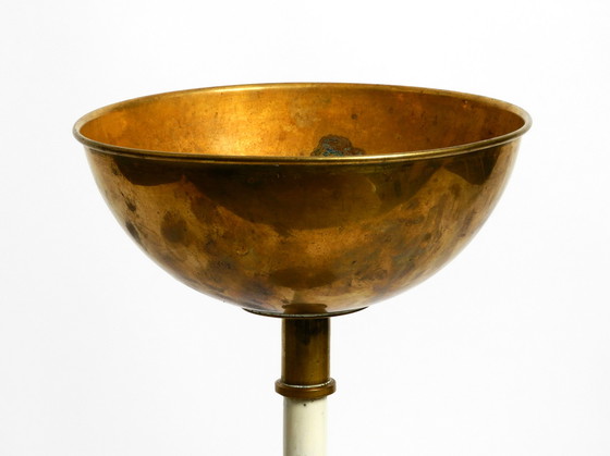 Image 1 of large heavy mid century modern brass holy water stand by Vereinigte Werkstätten