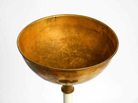 Image 1 of large heavy mid century modern brass holy water stand by Vereinigte Werkstätten