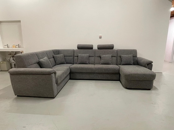 Image 1 of Gray Modular Fabric  U-Corner Sofa