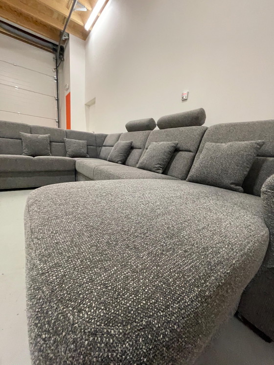 Image 1 of Gray Modular Fabric  U-Corner Sofa