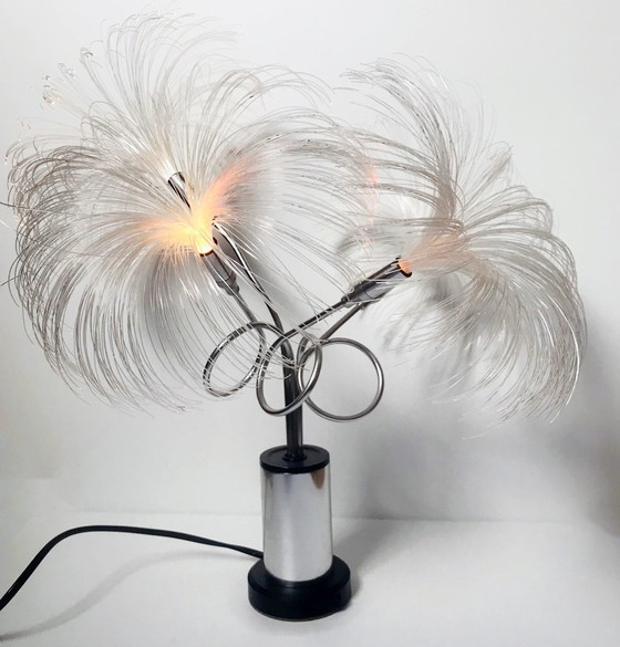 Image 1 of Lampada vintage a forma di palma • Luce notturna spaziale • Fibra ottica • 1970