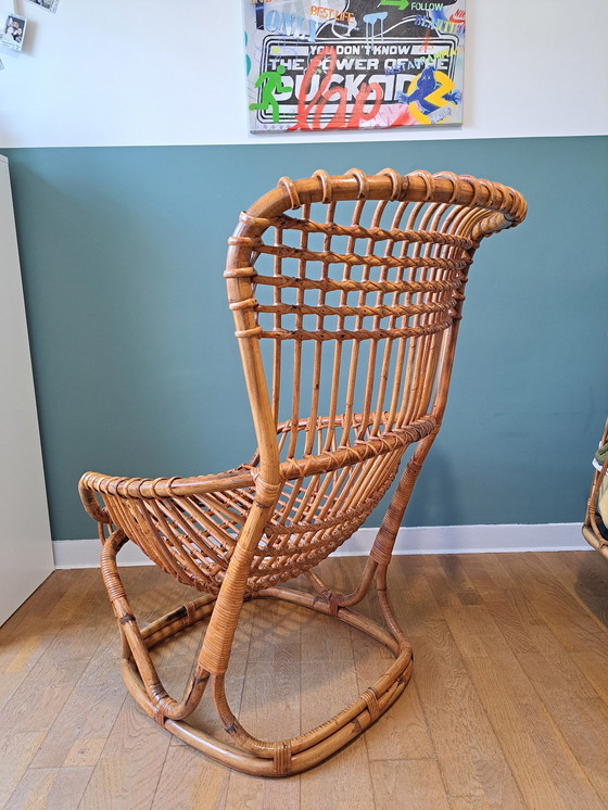 Image 1 of Rattan Armchair By Tito Agnoli