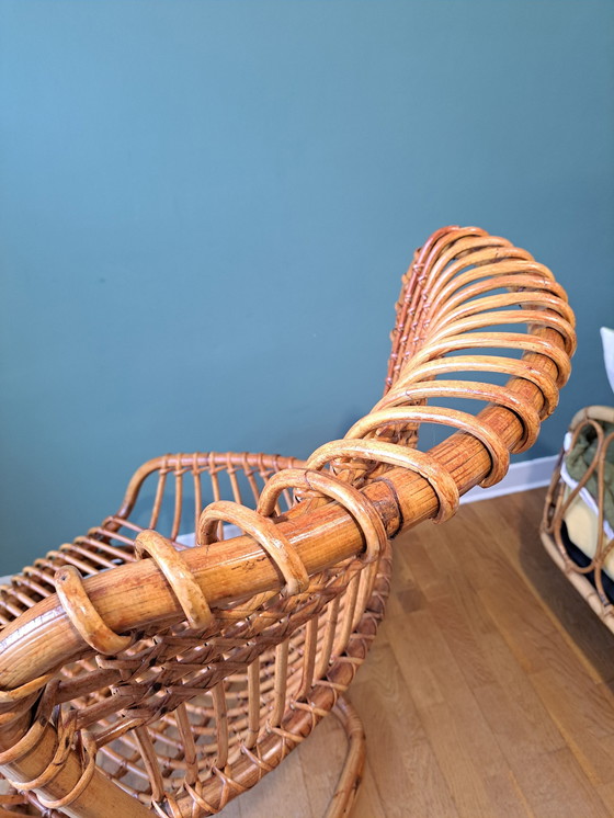 Image 1 of Rattan Armchair By Tito Agnoli