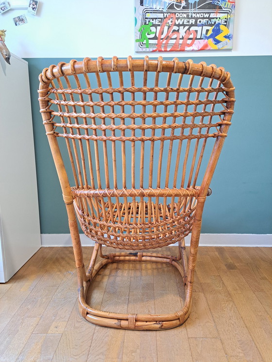 Image 1 of Rattan Armchair By Tito Agnoli