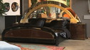 Vintage Bed With Large Mirror - Gold Black - 1970s
