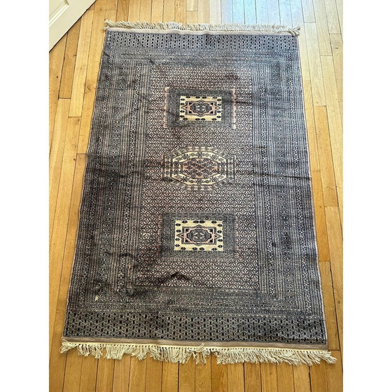 Image 1 of Vintage oriental rug in wool and silk, Pakistan 1970