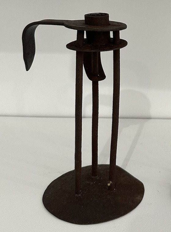 Image 1 of X2 Wrought Iron Cellar Candleholders. Waldensian