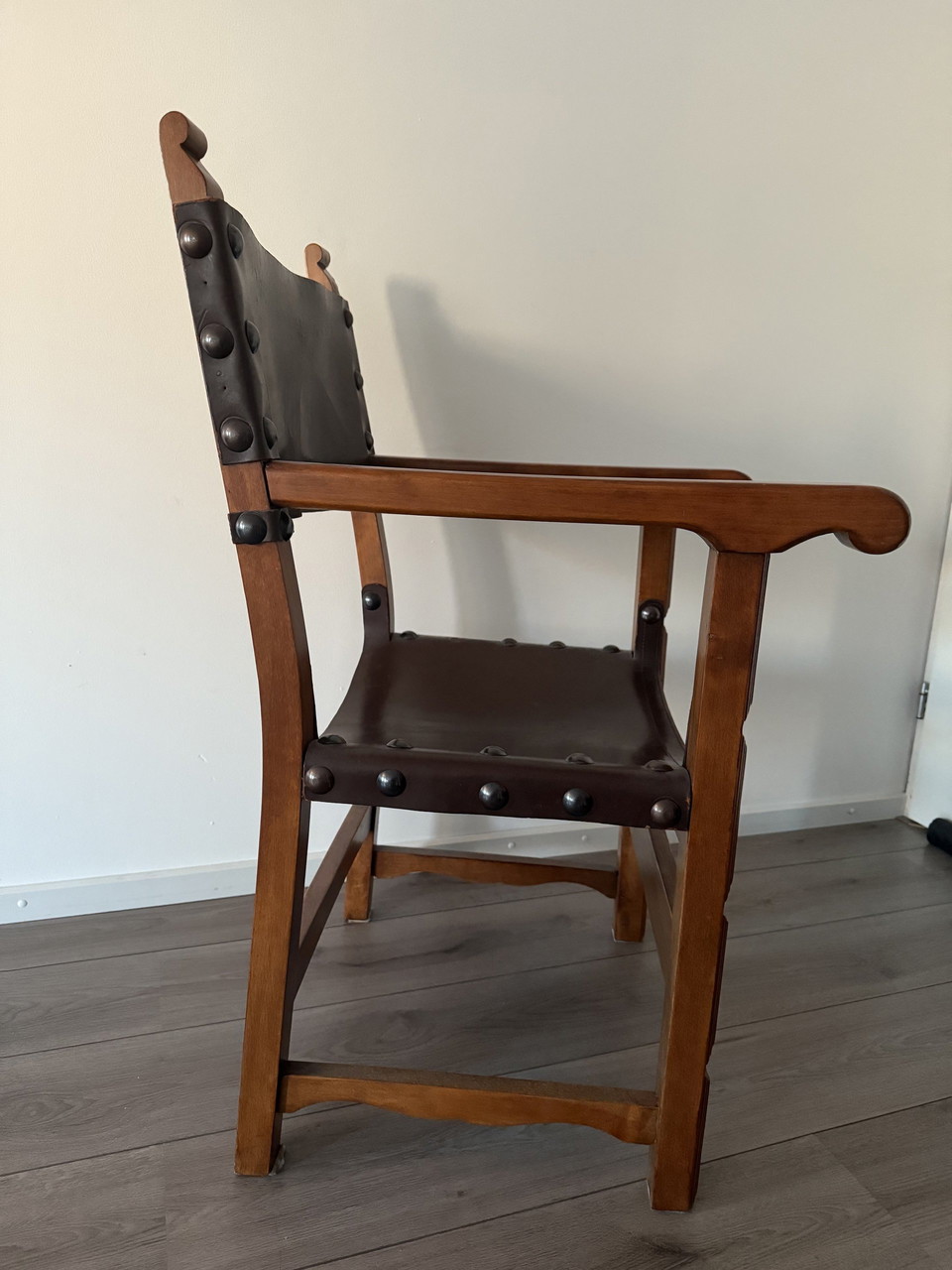 Antique Armchair Branded Navarro Argudo Made in Spain Brutalist