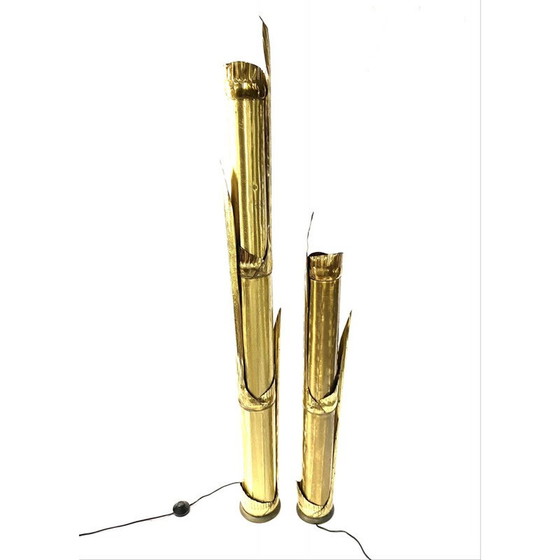 Image 1 of Coppia di lampade da terra vintage in ottone di Tommaso Barbi, 1970