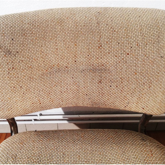 Image 1 of Vintage Strafor armchair in chromed metal and beige wool