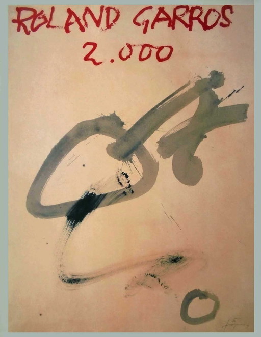 Antoni Tapies - Original Affiche Roland Garros 2000 - Galerie Lelong , Paris