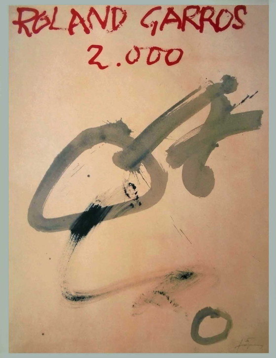 Image 1 of Antoni Tapies - Original Affiche Roland Garros 2000 - Galerie Lelong , Paris