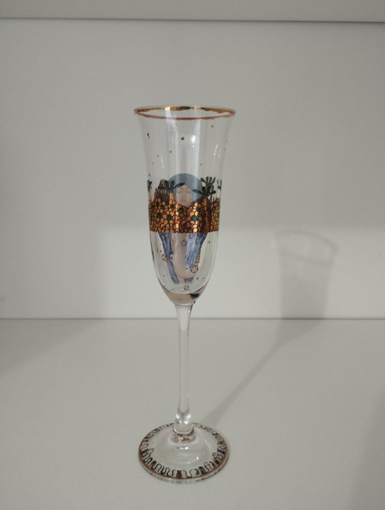 Image 1 of Set Of 6 Klimt Champagne Glasses and Flutes