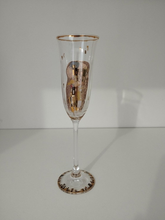 Image 1 of Set Of 6 Klimt Champagne Glasses and Flutes