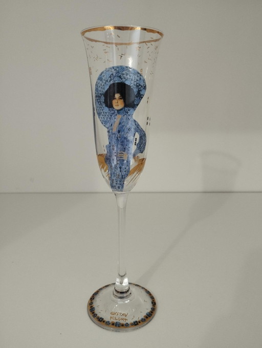 Set Of 6 Klimt Champagne Glasses and Flutes