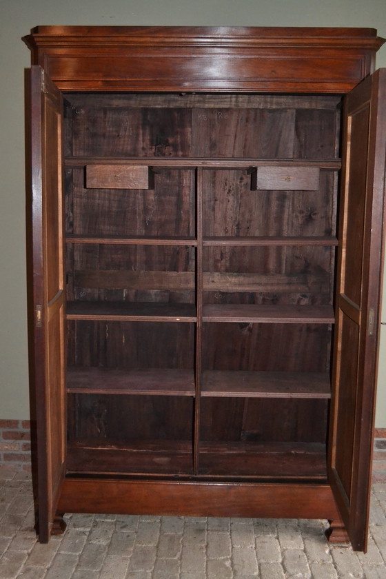 Image 1 of Antique Mahogany Wooden Louis Philippe Cupboard