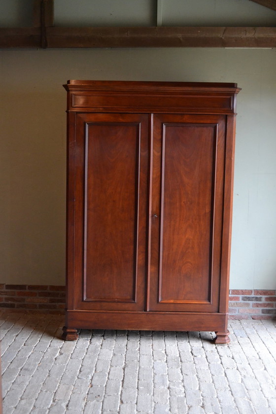 Image 1 of Antique Mahogany Wooden Louis Philippe Cupboard