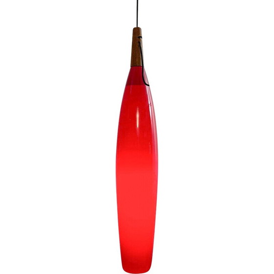 Image 1 of Vintage red suspension lamp, Italy 1960