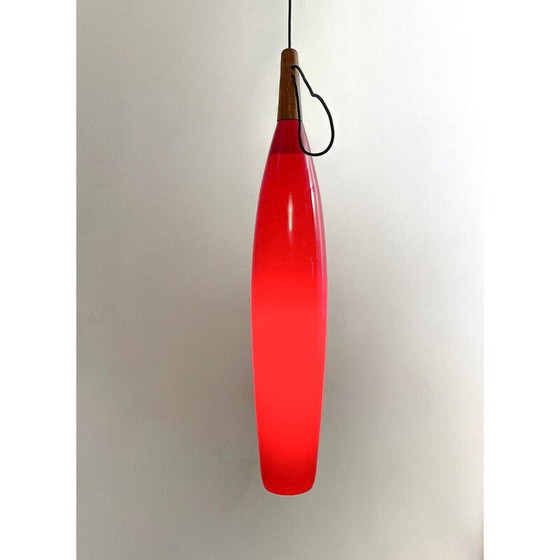 Image 1 of Vintage red suspension lamp, Italy 1960