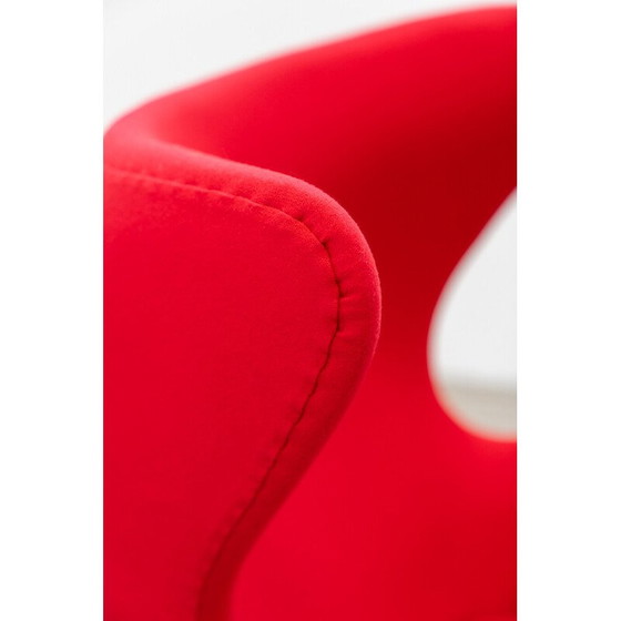 Image 1 of Vintage polyurethane armchair with ottoman by Arne Jacobsen for Fritz Hansen, Italy 1980