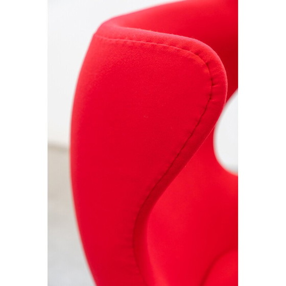 Image 1 of Vintage polyurethane armchair with ottoman by Arne Jacobsen for Fritz Hansen, Italy 1980