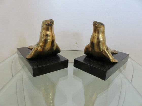 Image 1 of Pair De Serre Livres "Otarie" Sea Lion,1960, France