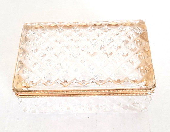 Image 1 of Honeycomb Glass Lidded Box, 1920S