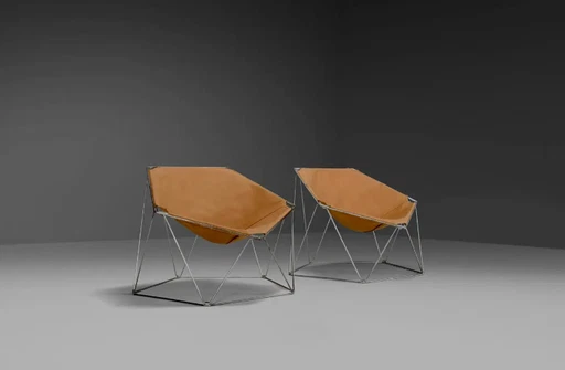 2x Bofinger Penta Chairs by Jean-Paul Barray & Kim Moltzer