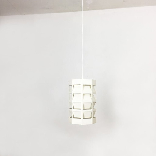 Scandinavian white metal pendant lamp by Louis Poulsen, Denmark 1960