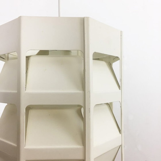 Image 1 of Lampada a sospensione scandinava in metallo bianco di Louis Poulsen, Danimarca 1960