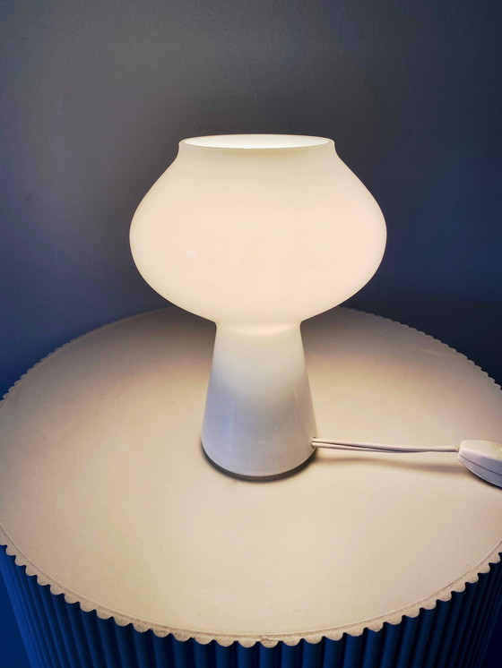 Image 1 of Rare White Italian 1950S Vintage 'Fungo' Small Table Lamp By Massimo Vignelli For Venini