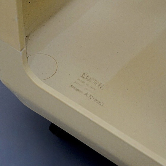 Image 1 of Vintage white bar trolley by Alberto Rosselli for Kartell, 1970s