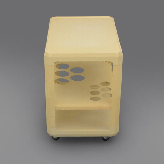 Image 1 of Vintage white bar trolley by Alberto Rosselli for Kartell, 1970s