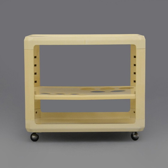 Image 1 of Vintage white bar trolley by Alberto Rosselli for Kartell, 1970s