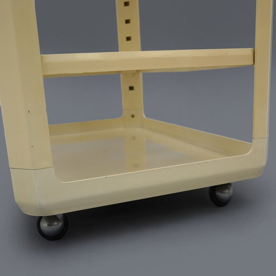 Image 1 of Vintage white bar trolley by Alberto Rosselli for Kartell, 1970s