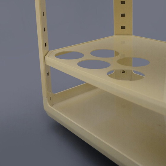 Image 1 of Vintage white bar trolley by Alberto Rosselli for Kartell, 1970s
