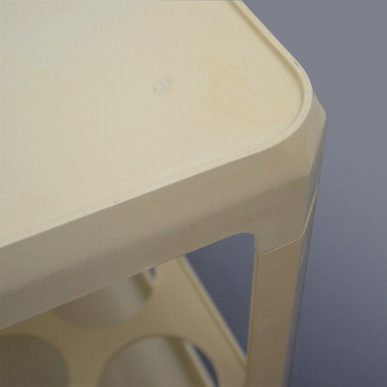 Image 1 of Vintage white bar trolley by Alberto Rosselli for Kartell, 1970s